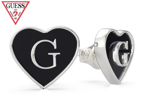 Guess black enamel heart - black, g-heart